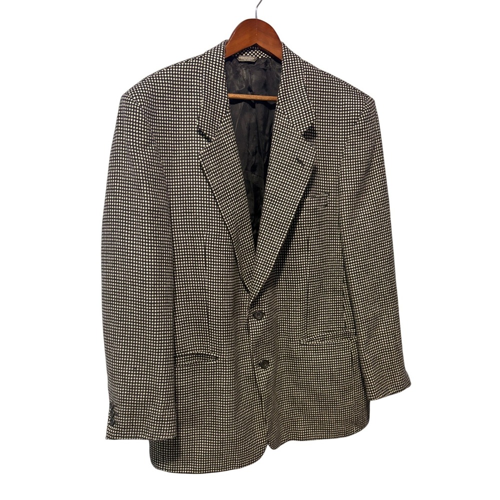Sedgewick Harry Rosen Mens Black White Virgin Wool Micro Check Blazer Canada